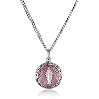 Amazon Essentials 14k Gold-Filled Round Miraculous Medal Madonna Pendant Necklace with Stainless Steel Chain (previously Amazon Collection)