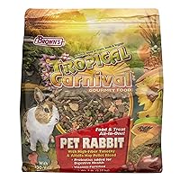 F.M. Brown's Tropical Carnival, Gourmet Pet Rabbit Food with High-Fiber Timothy and Alfalfa Hay Pellets, Probiotics for Digestive Health, Vitamin-Nutrient Fortified Daily Diet, 5 lb