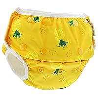 Swim Diaper - Yellow Pineapple Size 0-5 Adjustable Toddler and Baby Swimming Diaper Reusable Swimmers
