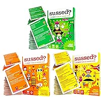 SUSSED 650 Wacky Conversation Starters for Kids, Teens & Adults - Family Card Game - Fun for 2+ Players - Includes Green, Orange & Yellow Decks