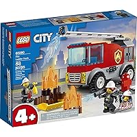 LEGO City Fire Ladder Truck 60280 Building Kit; Fun Firefighter Toy Building Set for Kids, New 2021 (88 Pieces)