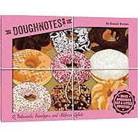 DoughNotes: 12 Notecards, Envelopes, and Address Labels (Donut Shaped Greeting Cards, Unique Novelty Stationery Gift)