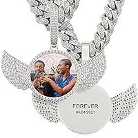TUHE Custom Picture Necklace For Men Women 18K Gold Plated Personalized Photo Pendant Silver Customized Memorial Necklaces Rip Chains Valentine's Day Gift
