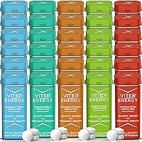 Viter Energy Original Caffeine Mints All 5 Flavors 6 Pack Bundle for 30 Total Packs - 40mg Caffeine, B Vitamins, Sugar Free, Vegan, Powerful Energy Booster for Focus and Alertness