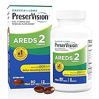 AREDS 2 Eye Vitamin & Mineral Supplement, Contains Lutein, Vitamin C, Zeaxanthin, Zinc & Vitamin E, 90 Softgels (Packaging May Vary)