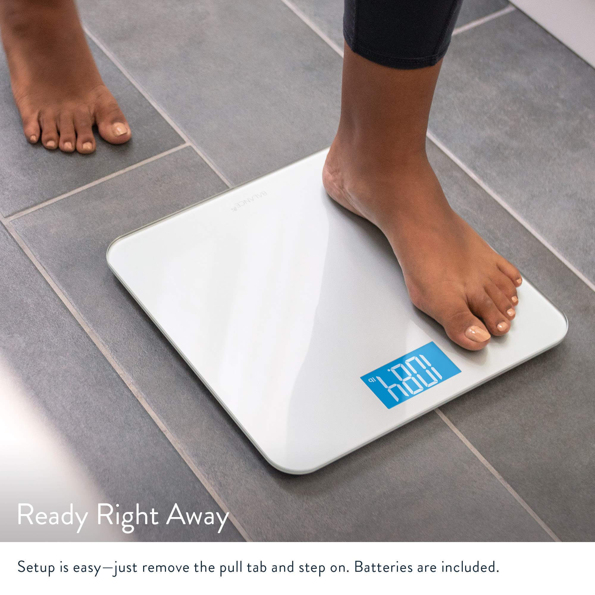 Greater Goods Digital Weight Bathroom Scale, Shine-Through Display, Accurate Glass Scale, Non-Slip & Scratch Resistant, Body Weight (Silver)