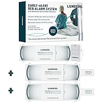 Lunderg Early Alert Bed Alarm System with 3 Wireless Sensor Pads & 1 Pager - Elderly Monitoring Kit with Pre-Alert Smart Technology - Bed Alarms and Fall Prevention for Elderly and Dementia Patients