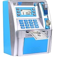 2024 Upgraded ATM Piggy Bank for Real Money for Kids Adults,Toy Money Bank with Card,Password,Coin Recognition,Bill Feeder,Balance Calculator,Electronic Money Safe Coin Box,Hot Gift for Boys Girls