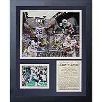 Emmit Smith- Dallas Cowboys Legend Collectible | Framed Photo Collage Wall Art Decor - 12