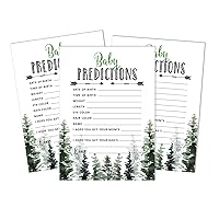 50 Prediction Cards for Baby Shower Game Greatest Adventure Greenery Party Supplies-Fun Baby Shower Game Favors