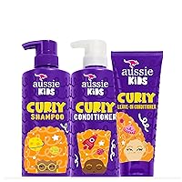 Aussie Kids Shampoo, Conditioner, and Leave-in Conditioner Bundle for Curly Hair, Sulfate and Paraben Free