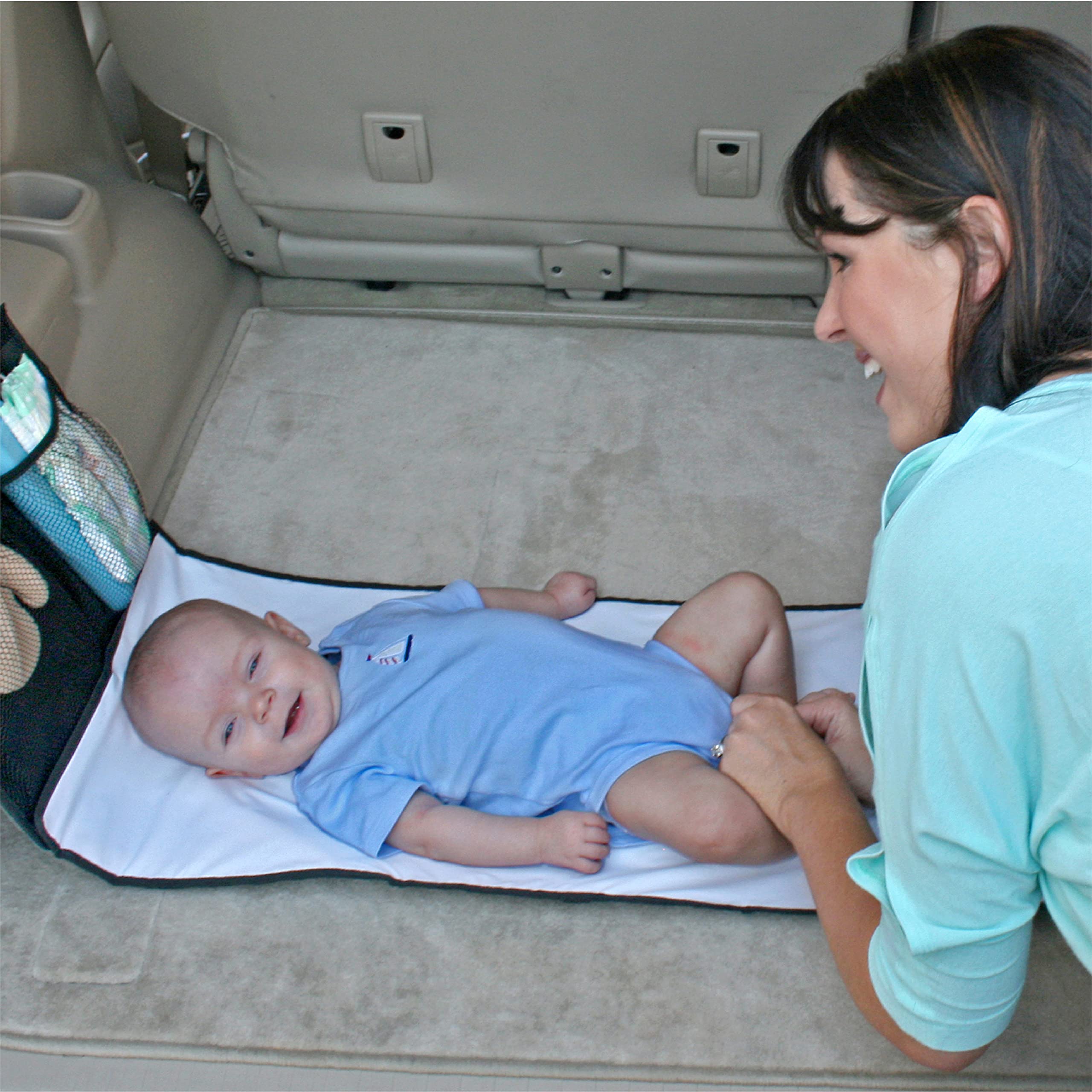 J.L. Childress Pockets 'N Pad, Portable Diapering Station for Your Vehicle, Detachable Changing Pad, Pocket Panel for Storage, Fully Padded, X-Large Dimensions (36