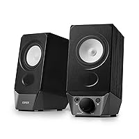 Edifier R19BT 2.0 PC Speaker System with Wooden Cabinet, Bluetooth 5.3, Full Stereo Sound, Strong Bass, Volume Control, 3.5mm Input/USB-A Sound Card for Computer/TV/Smartphone/Tablet - Black