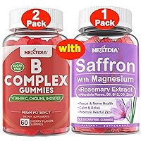 2 Pack Vitamin B Complex Gummies + 1 Pack Saffron Magnesium Gummies