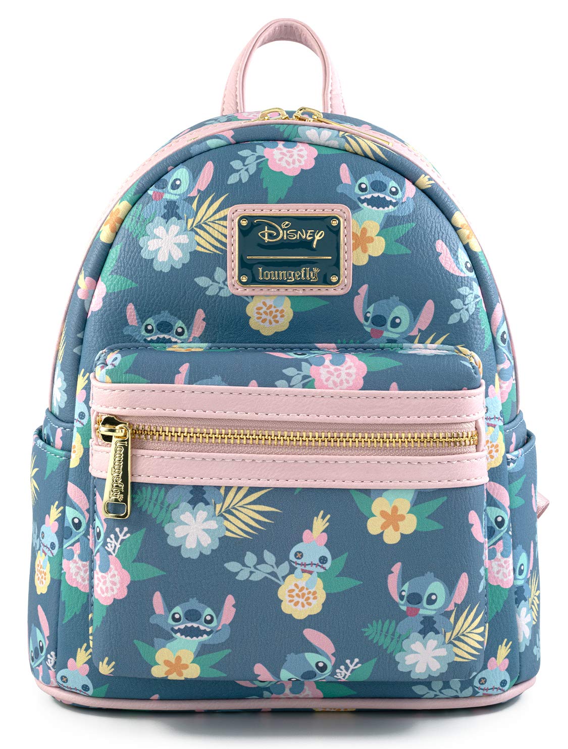 Loungefly Disney Stitch Lilo & Stitch All Over Print Womens Double Strap Shoulder Bag Purse Multi
