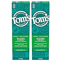 Natural Wicked Fresh! Fluoride Toothpaste, Spearmint, 4.7 oz. 2-Pack