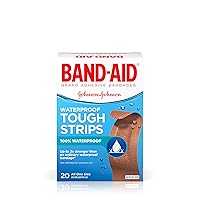 Band-Aid Brand Adhesive Bandages Tough Strips, Waterproof, 20 Count (Pack of 2)