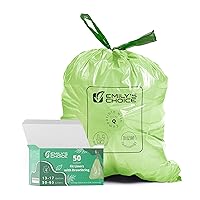 Biodegradable Trash Bag Code Q (50 count), Custom Fit Trash Bag compatible with Simplehuman Code Q bins, 50-65L / 13-17 Gallons, ATSM 6954