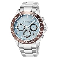 Stührling Original Men’s Chronograph Watch Stainless Steel Bracelet with Screw Down Crown and Water Resistant to 100 M. Analog Dial Quartz Movement