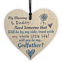 Will You Be My Godfather Wooden Heart Plaque Goddaughter Godson Christening Asking Gifts For Him