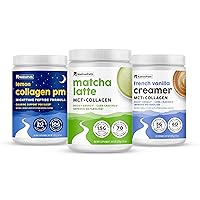 Dawn-to-Dusk Collagen Bundle, French Vanilla Creamer, Matcha Latte Peptides, Lemon Collagen PM, 20 Servings