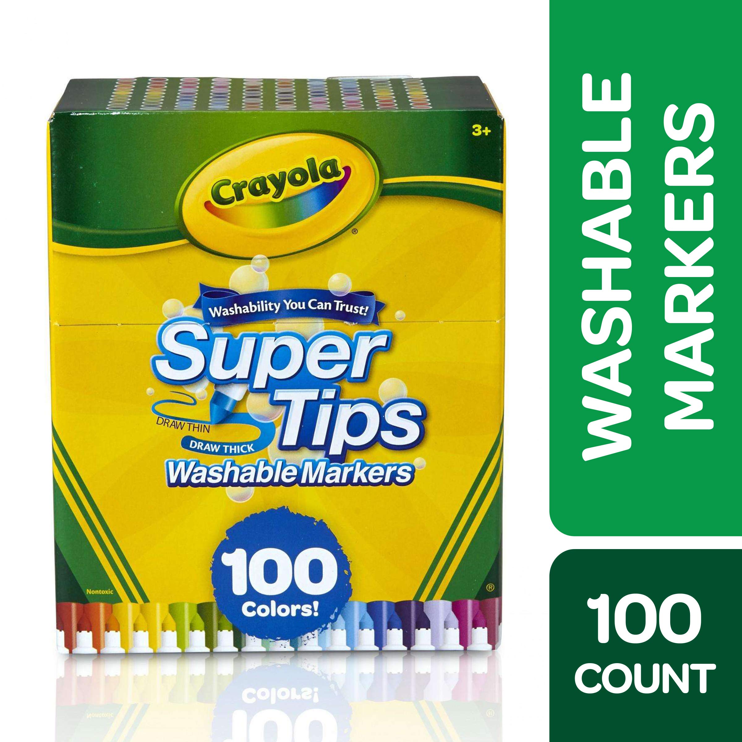 Crayola Super Tips Marker Set (100ct), Fine Point Washable Markers, Drawing Markers for Kids & Adults, Great for Thick & Thin Lines