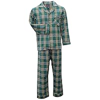 Sleepwear 100% Cotton Plaid Flannel Long Sleeve Long Leg Set