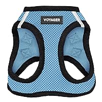 Voyager Step-In Air Dog Harness - All Weather Mesh Step in Vest Harness for Small Dogs by Best Pet Supplies - Baby Blue Base, S