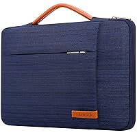 Lacdo 360° Protective Laptop Sleeve Case for 13 inch New MacBook Air M3 A3113 M2 A2681 M1 A2337 2024-2018 | 13 inch New MacBook Pro M2/M1 A2338 A2251 A2289 | 12.9 inch New iPad Pro Computer Bag, Blue