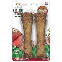 Nylabone Healthy Edibles Natural Dog Chews Long Lasting Roast Beef Flavor Treats for Dogs, X-Large/Souper (2 Count)