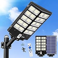 3200W Solar Street Lights Outdoor,320000LM 6500K Commercial Parking Lot Lights Dusk to Dawn, Waterproof Solar Security Flood Lights with Motion Sensor and Remote for Yard, Garage, Driveway