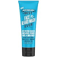 Just For Men The Best Face & Beard Wash Ever, Mosturizes to help prevent beard itching, Acts like Shampoo for the beard, Made with Oatmeal, Aloe, Chamomile, and Jojoba Oil, 3 Fluid Ounce