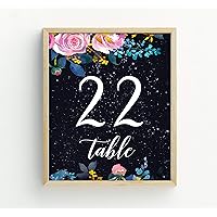 Double Sided Print Elegent Floral & Galaxy Table Numbers Decorative Table Top Cards DIY-5