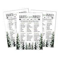 Greenery 50 Sheets What's in Your Purse Baby Shower Game Cards Greatest Adventure Activity Cards Party Idea Baby Shower Party Supply