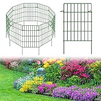 25 Pack Decorative Garden Fence Metal Wire Rustproof Small Animal Barrier Fence Easy Assembly Patio Yard Seedlings Protection Fencing Border Green