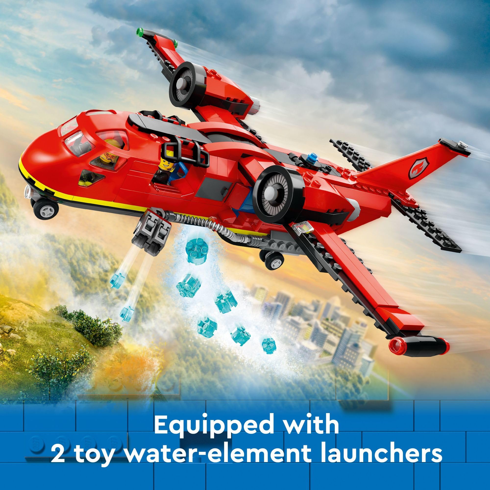 LEGO City Fire Rescue Plane Toy for Kids and Fans of Firefighter Toys, Fun Birthday Gift Idea for Boys and Girls Ages 6+ who Love Airplane Toys and Imaginative Play, Includes 3 Minifigures, 60413