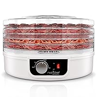 NutriChef Food Dehydrator - Dehydrate Beef Jerky, Meat, Mushrooms, Fruits & Vegetables at Home | Utilizes High-Heat Circulation for Even Dehydration | Includes 5 Easy-to-Clean Trays | White
