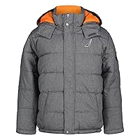 Nautica Boys' Heavyweight Hooded Bubble Jacket with Polar Fleece Lining