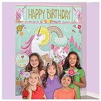 Magical Unicorn Happy Birthday Scene Setters & Props (Pack of 17) - Unique, Vibrant & Interactive Decorations - Perfect for Kids & Adults