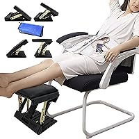 Adjustable Office Footrest with 4 Height Levels, Under-Desk Foot Rest with Massage Surface, Maximum Load 120 Pounds (Black)