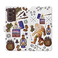 Wallet Case Replacement for Samsung Galaxy S23 S22 Note 20 Ultra S21 FE S10 S20 A03 A50 Moon Bigfoot Pine Cover Snap Camping Flip PU Leather Stars Magnetic Trees Map Travel Folio Card Holder