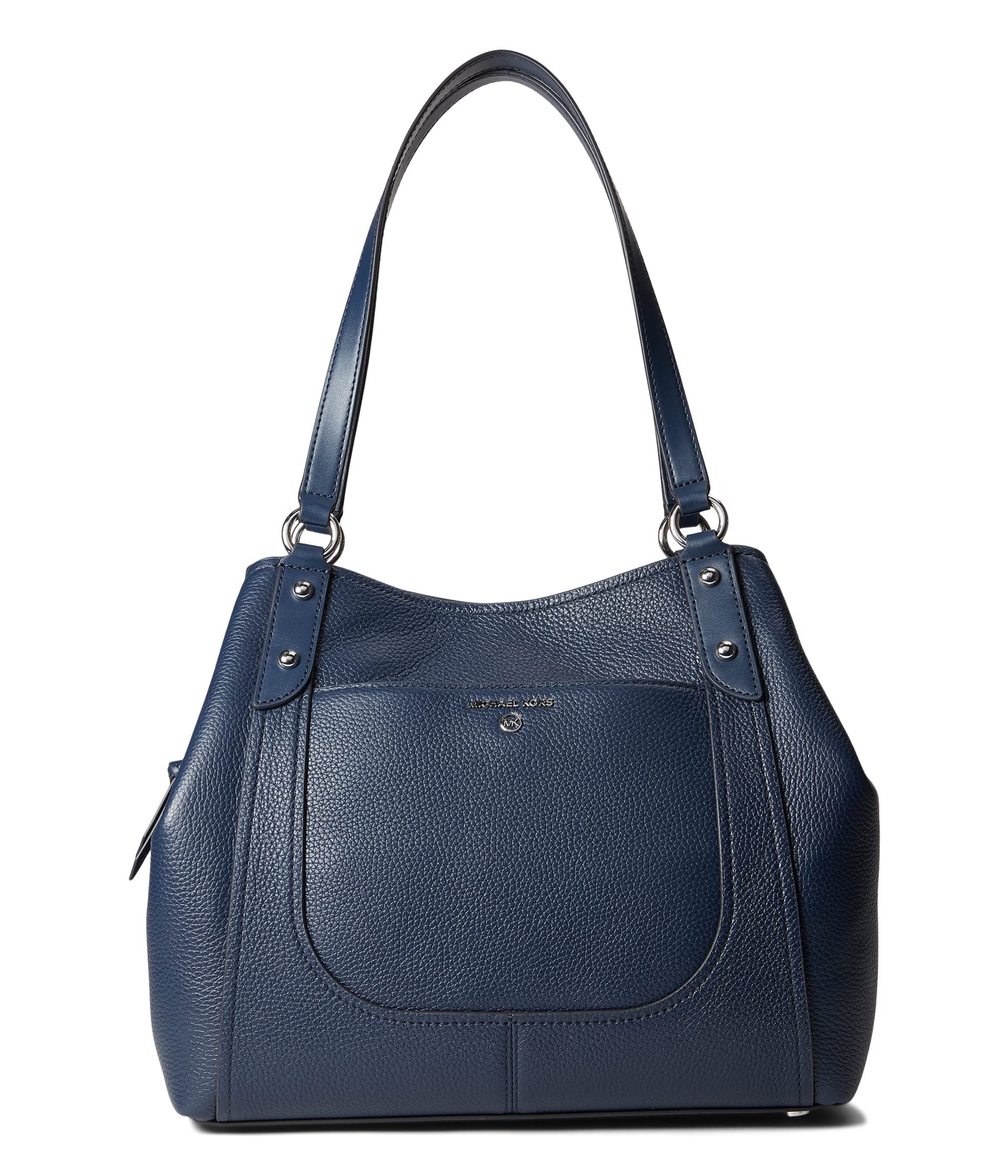 Michael Kors Portia Large Blue Saffiano Leather Shoulder Bag