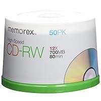 Memorex CD Rewritable Media - CD-RW - 12x - 700 MB - 50 Pack Spindle 03433