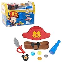 Disney Junior Mickey Mouse Funhouse Yo-Ho Pirate Trunk, Dress Up and Pretend Play, Officially Licensed Kids Toys for Ages 3 Up by Just Play