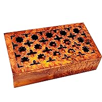 Hand Carved Wooden Multipurpose Keepsake Jewelry Decorative Art Box Storage Organizer (Large wood Box,Antique) (MOROCCAN X-LARGE)