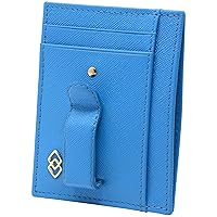 Alpine Swiss Double Diamond Mens RFID Money Clip Front Pocket Wallet Crosshatch Aqua