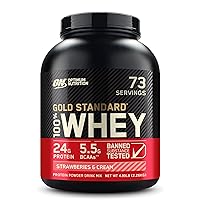 Gold Standard 100% Whey Protein Powder, Strawberries & Cream, 5 Pound (Packaging May Vary)