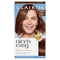 Clairol Nice'n Easy Permanent Hair Dye, 6W Light Mocha Brown Hair Color, Pack of 1
