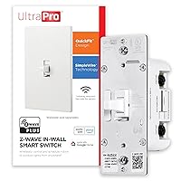 700 Series Z-Wave In-Wall Smart Light Switch with QuickFit™ and SimpleWire™, White Toggle, Works with Google Assistant, Alexa, & SmartThings, Z-Wave Hub Required, Smart Home, 59368