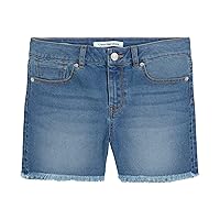 Calvin Klein Girls' Boyfriend Fit Stretch Denim Jean Shorts